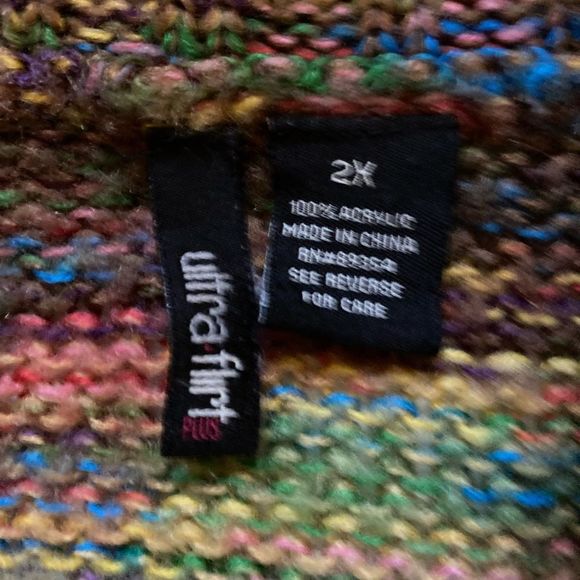 Multicolor knit cowl neck sweater 2X - Picture 4 of 4